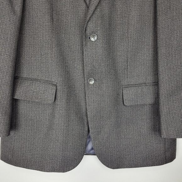 Geoffrey Beene Men's Textured Gray Black Brown Blazer 2 Button Size 42R - Picture 6 of 10